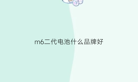 m6二代电池什么品牌好