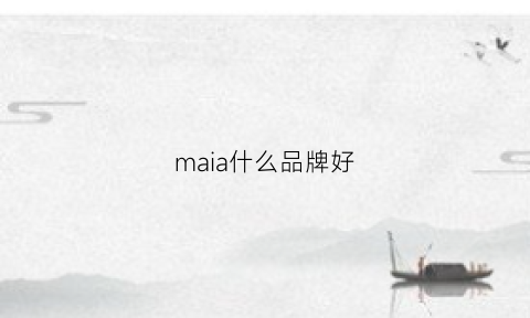 maia什么品牌好(十大品牌maigo)