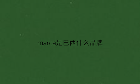 marca是巴西什么品牌(巴西marcopolo)