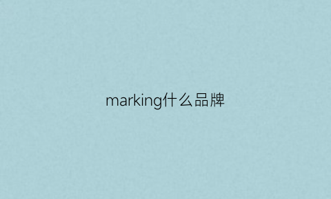 marking什么品牌(mark是什么品牌)