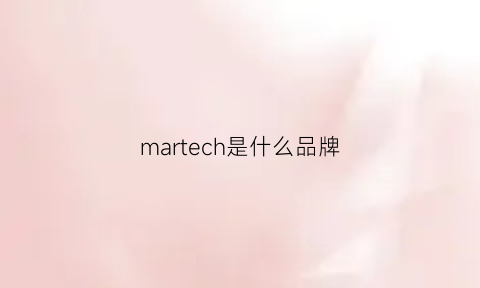 martech是什么品牌