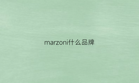 marzoni什么品牌(marzono)