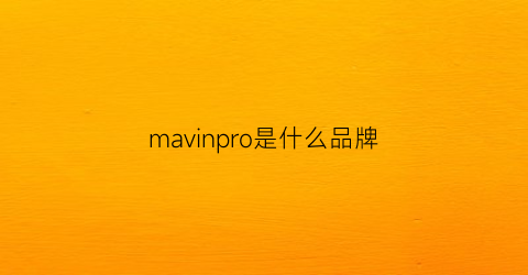 mavinpro是什么品牌(marvin啥意思)