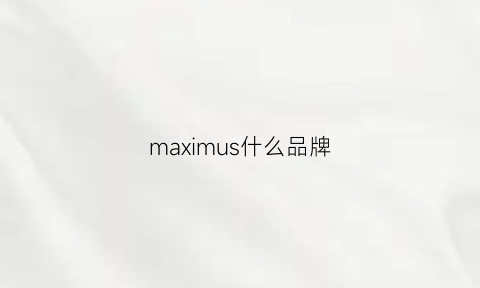 maximus什么品牌(maxus是哪国品牌)