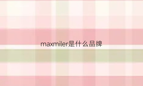 maxmiler是什么品牌(maxell是什么品牌)