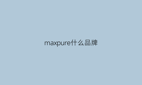 maxpure什么品牌(maxus是什么牌子)