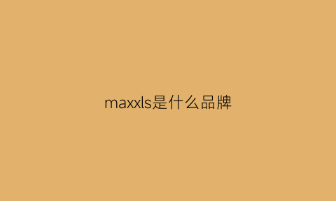 maxxls是什么品牌