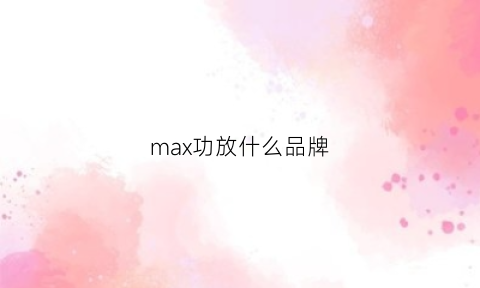 max功放什么品牌