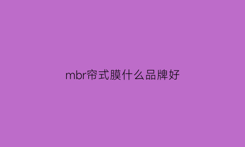 mbr帘式膜什么品牌好