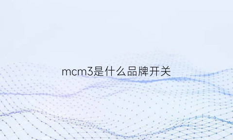 mcm3是什么品牌开关(30平方公寓装修)