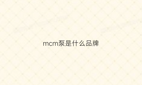 mcm泵是什么品牌(mcm是什么牌子中文名百科)