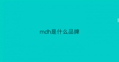 mdh是什么品牌(品牌md是什么牌子)