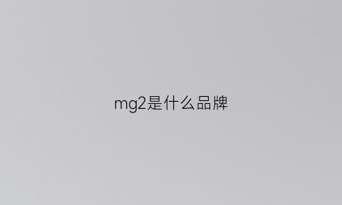 mg2是什么品牌