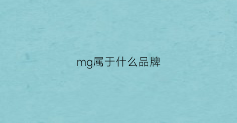 mg属于什么品牌(mg属于什么品牌的鞋)