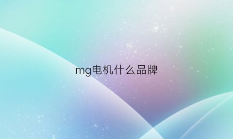 mg电机什么品牌(mg1mg2电机)