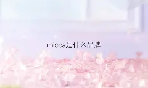 micca是什么品牌(michaa是什么品牌)