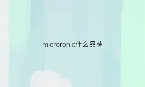 microronic什么品牌(micromatic什么品牌)