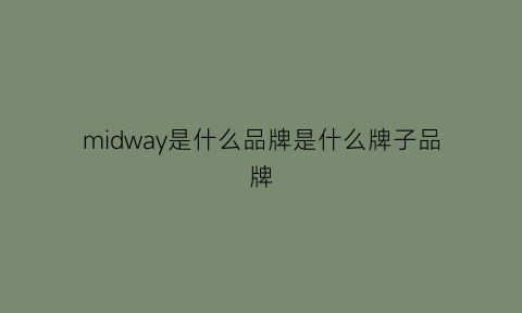 midway是什么品牌是什么牌子品牌(miiow是什么品牌)