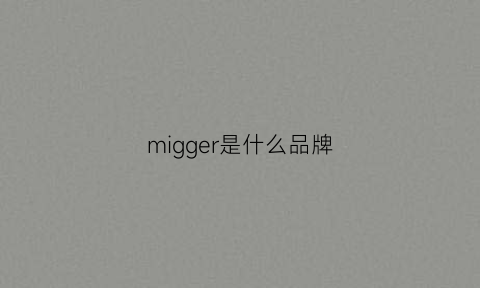 migger是什么品牌(megger是什么牌子)