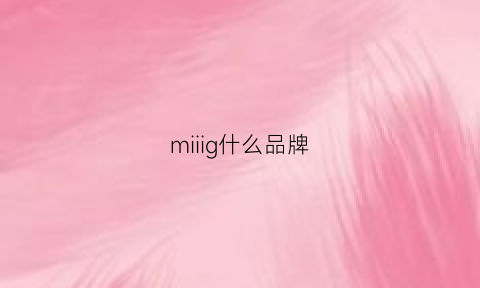 miiig什么品牌(miki是什么品牌)