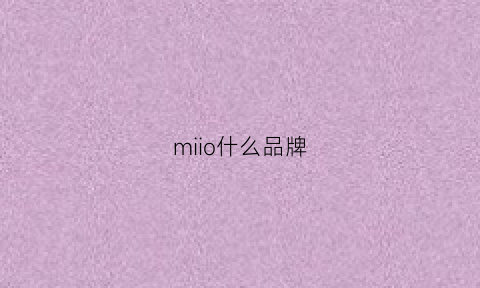 miio什么品牌(mizo什么品牌)