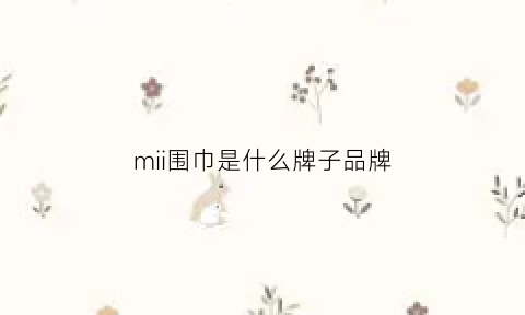 mii围巾是什么牌子品牌(milmumu围巾是什么品牌)