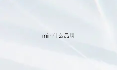 mini什么品牌(mini什么档次)