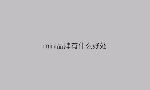 mini品牌有什么好处(minicooper品牌)