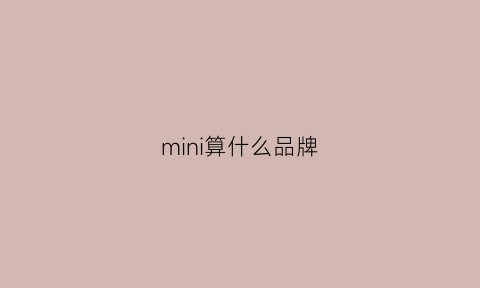 mini算什么品牌(mini是属于什么品牌)