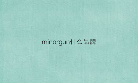 minorgun什么品牌(minusone什么牌子)