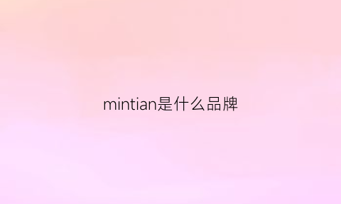 mintian是什么品牌