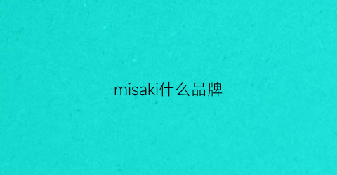 misaki什么品牌(mishka什么档次)