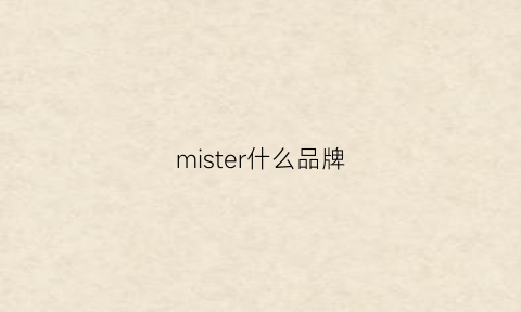 mister什么品牌(misr是什么牌子)