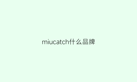 miucatch什么品牌(miocam什么牌子)