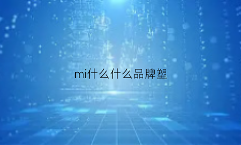 mi什么什么品牌塑