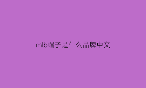 mlb帽子是什么品牌中文(mlb的帽子标志有几种)