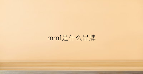 mm1是什么品牌(mm是什么牌子)