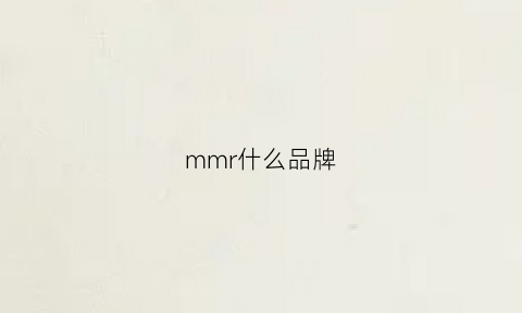 mmr什么品牌(mlmr是什么档次)