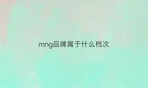 mng品牌属于什么档次(mnw是什么品牌)