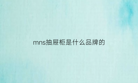 mns抽屉柜是什么品牌的(mns抽屉柜的安装方法)