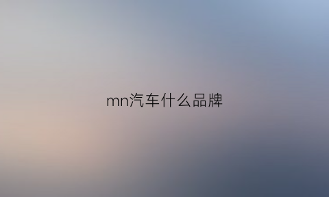 mn汽车什么品牌(mnxu什么车)