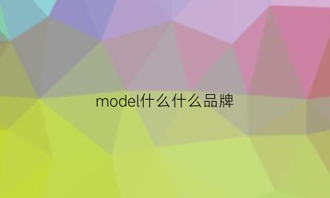 model什么什么品牌(model是啥车)