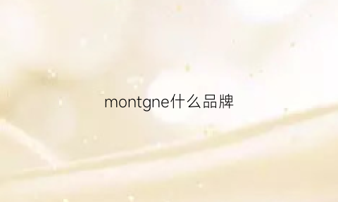 montgne什么品牌(monet什么档次)