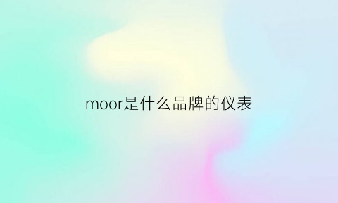 moor是什么品牌的仪表(moo是什么手表)