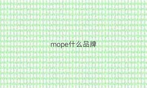 mope什么品牌(morphe是什么牌子)