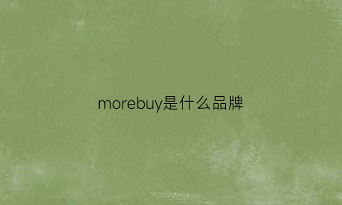 morebuy是什么品牌(morecool是什么牌子)