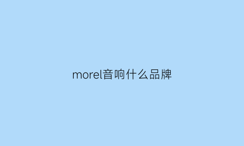 morel音响什么品牌(momentum音响)