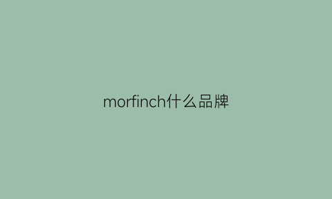 morfinch什么品牌(morfinch是什么品牌)