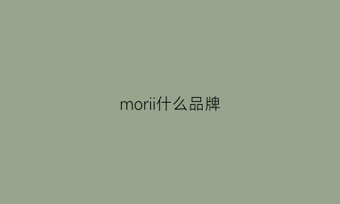 morii什么品牌(moira是哪里的牌子)