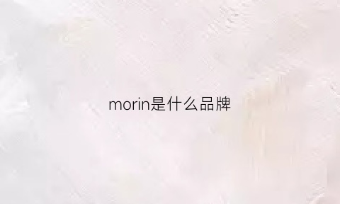 morin是什么品牌(mornray是什么品牌)